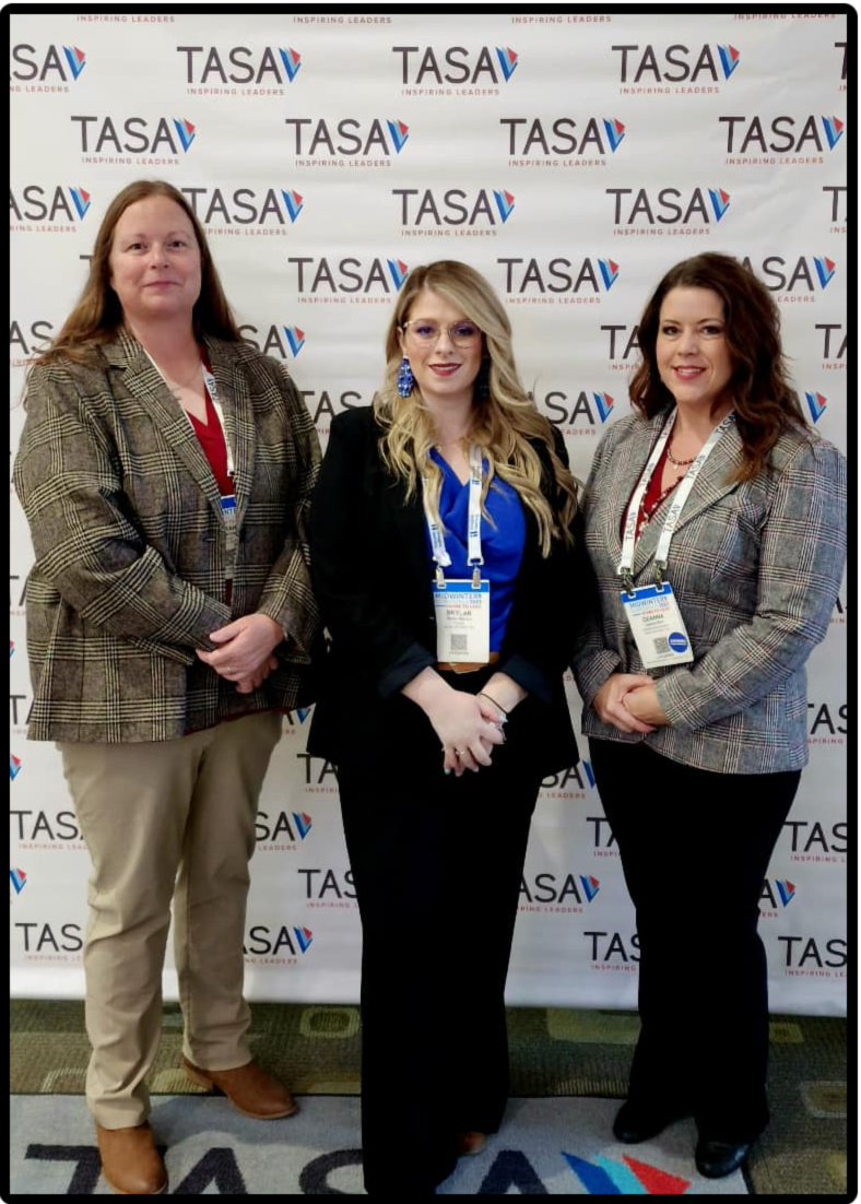 Skylar at a professional conference.